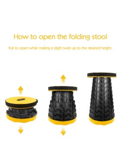 PRETOX PRETOX Portable Retractable Folding Stool Collapsible Telescoping Lightweight Simple Stools for Adults Camping Fishing Travel Hunting Outdoor Indoor Multicolor  - Image 4