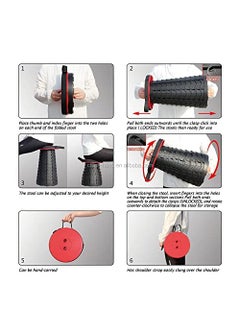 PRETOX PRETOX Portable Retractable Folding Stool Collapsible Telescoping Lightweight Simple Stools for Adults Camping Fishing Travel Hunting Outdoor Indoor Multicolor  - Image 3