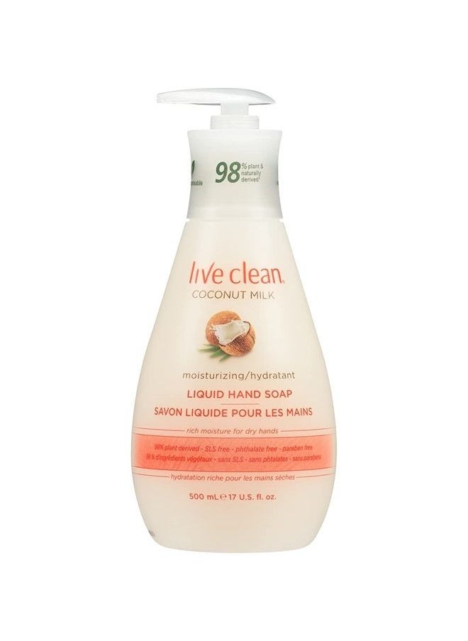 Live Clean - Liquid Hand Soap, Coconut Milk, 17 Oz ( Packaging May Vary ) - Image 1
