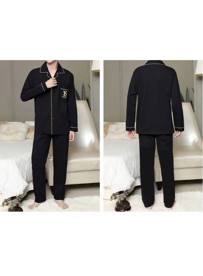 Men's Pajama Set, Cotton Long Sleeve Two-Piece Casual Pajamas  - Image 2
