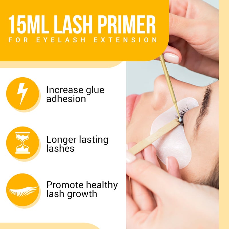 Forabeli Lash Primer for Eyelash Extensions 15ml, Boost Adhesion, Improve Bond Retention, Ideal for Individual and Natural Eyelashes, Supplies for Semi-Permanent Lashes, Removes Oils and Proteins - Image 5