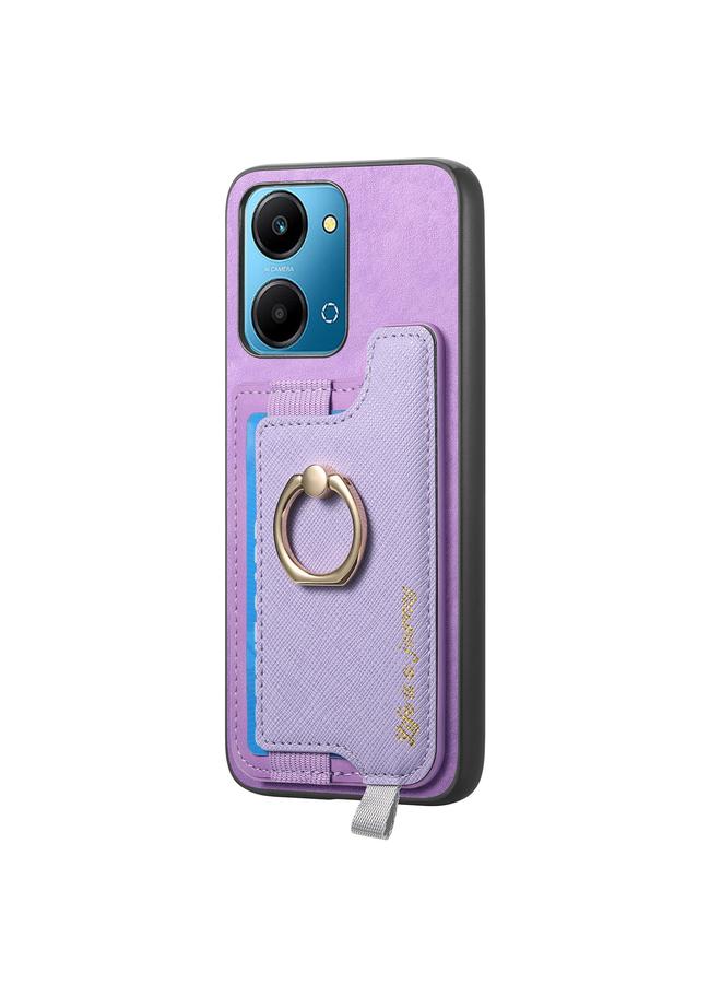 اس-توب جراب هاتف Honor 90 Pro 5G Retro Magsafe Cross من الجلد مع حامل حلقة وحقيبة بطاقات - Image 2