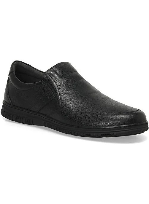Polaris 5 Point 107015.M4PR Leather Thermo Non-Slip Sole Comfort Casual Men's Shoes Black  - Image 1
