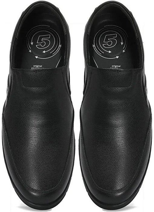Polaris 5 Point 107015.M4PR Leather Thermo Non-Slip Sole Comfort Casual Men's Shoes Black  - Image 3