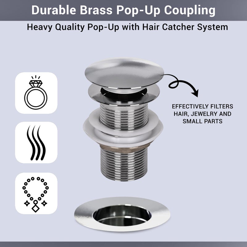 Prem's 3" Waste Coupling Full Thread for Wash Basin | Drain Outlet System | Pop-Up Waste Coupling | Durable, Rust-Resistant, Easy Installation | Bathroom - Image 4