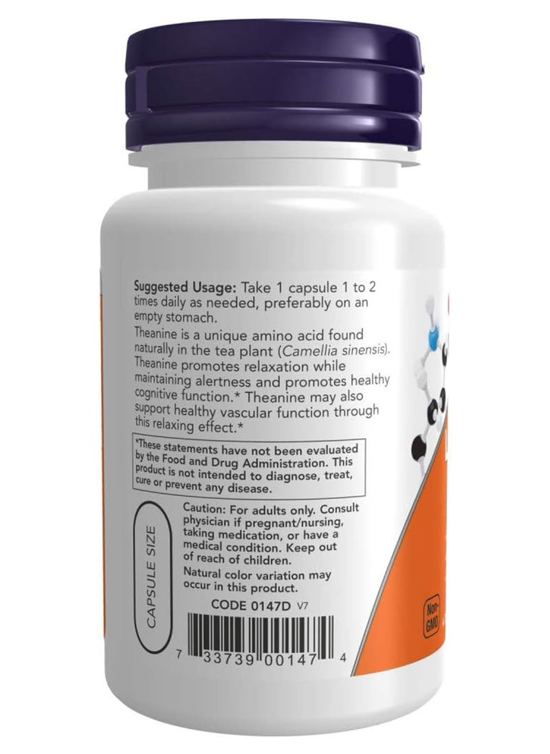 now - Ltheanine 200 Mg With Inositol Stress Management* 60 Veg Capsules - Image 1