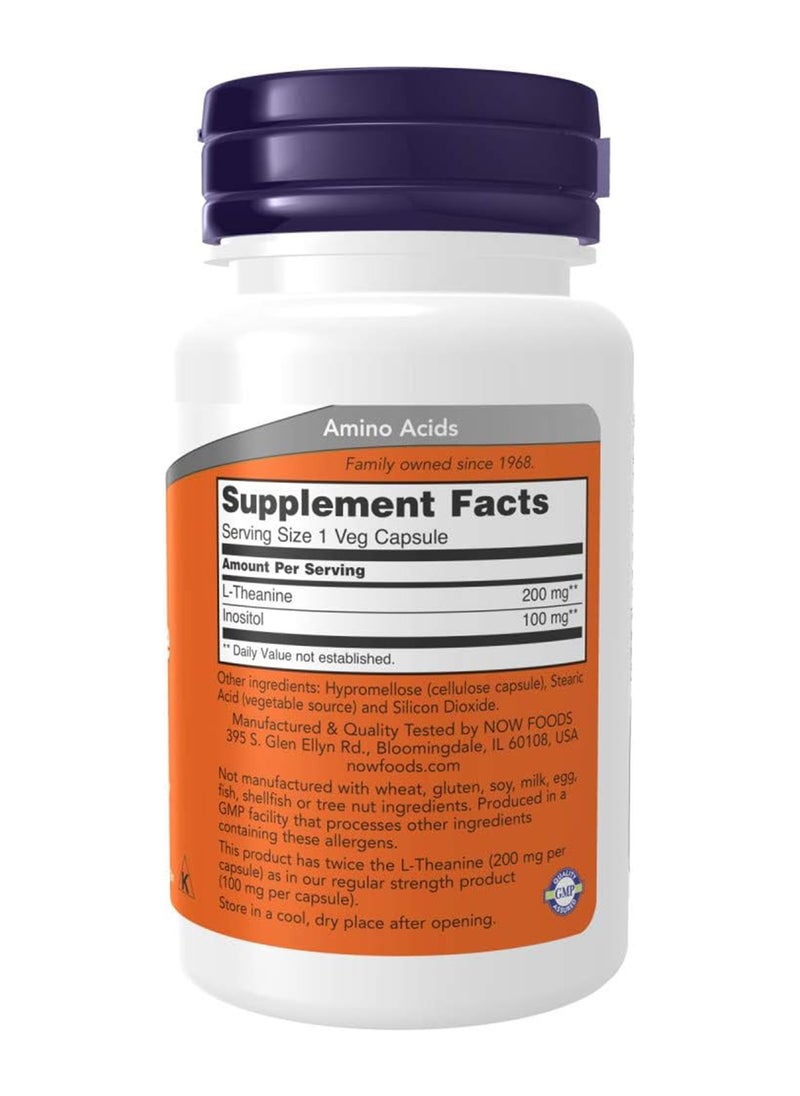 now - Ltheanine 200 Mg With Inositol Stress Management* 60 Veg Capsules - Image 1