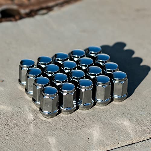 StanceMagic 24pcs Bulge Lug Nuts, 7/16x20 Threads, Cone Taper Acorn Seat, Closed End, 1.4 inch Length, Compatible with Chevy Trucks K10 Jimmy K15 K1500 Pickup Suburban - Silver Chrome - Image 5