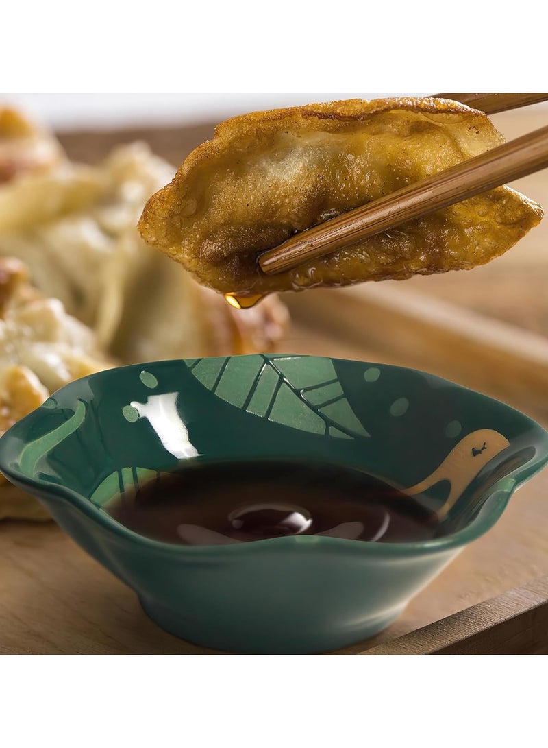 عام وعاء غمس سيراميك، مجموعة وعاء صلصة من الخزف 4 قطع، وعاء غمس 10.5 سم، وعاء صويا، وعاء سوشي، وعاء طعام دببة، وعاء جبنة، 100 مل - Image 4