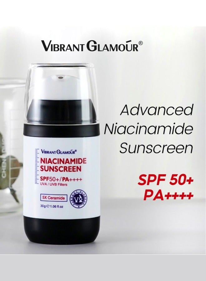 فايبرنت جلامور واقي شمس نياكيناميد اس بي اف ٥٠ بلس بي ايه بلس بلس بلس بلس للحماية من الشمس والتحكم في الدهون وتفتيح البشرة - Image 1
