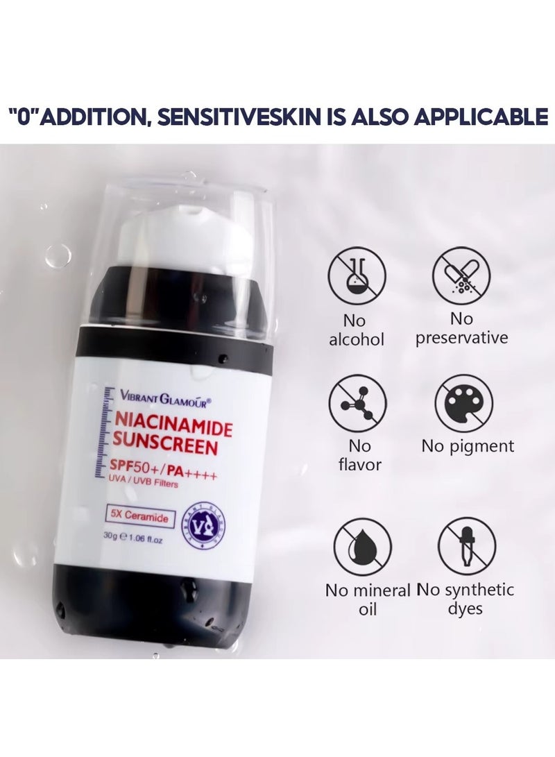 فايبرنت جلامور واقي شمس نياكيناميد اس بي اف ٥٠ بلس بي ايه بلس بلس بلس بلس للحماية من الشمس والتحكم في الدهون وتفتيح البشرة - Image 3