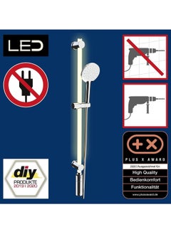 Wenko WENKO LED Shower Bar Set 94 Cm RGB + Warm White, Set With Illuminated Shower Bar, Shower Head & Shower Hose  - Image 4