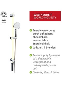 Wenko WENKO LED Shower Bar Set 94 Cm RGB + Warm White, Set With Illuminated Shower Bar, Shower Head & Shower Hose  - Image 5