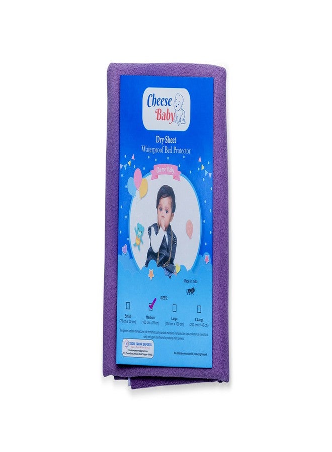 cheesebaby - Baby Drysheet Bed Protector (M - 100CM X 70 CM, Lilac) - Image 1