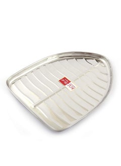 KCL KCL Stainless Steel Leaf Shaped Banana Plates/Dinner Plates/Lunch Plates- 1 Unit (Diameter -21 Cms)  - Image 1