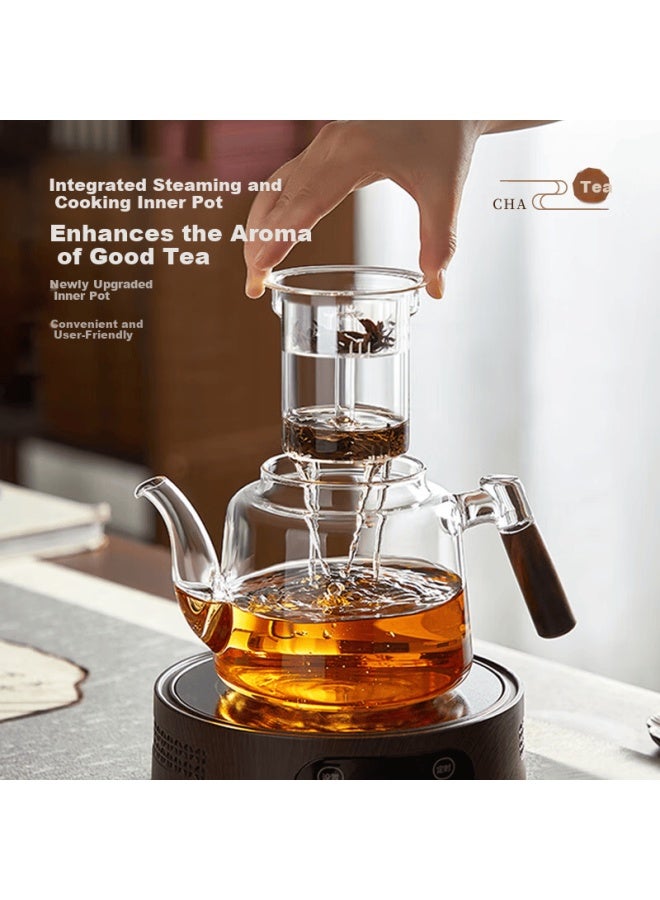 Yihutea Glass Tea Kettle With Integrated Brewing And Steaming, High Borosilicate Heat-resistant Water Boiler, Gongfu Tea Set With Tea-water Separation - Image 1