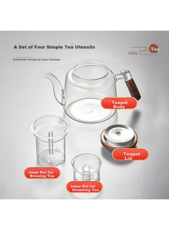 Yihutea Glass Tea Kettle With Integrated Brewing And Steaming, High Borosilicate Heat-resistant Water Boiler, Gongfu Tea Set With Tea-water Separation - Image 2