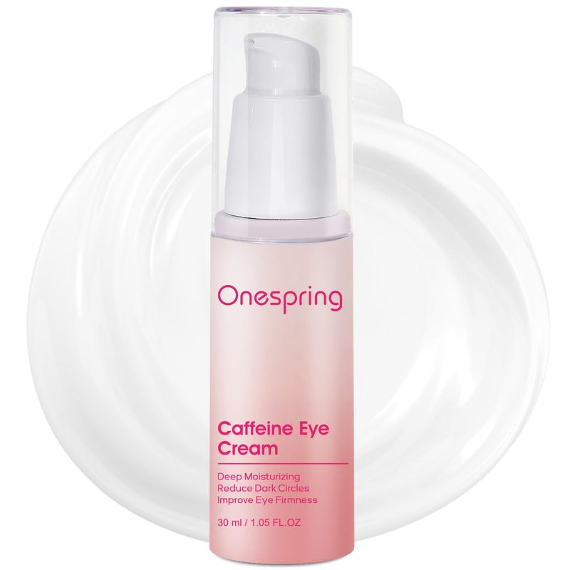 OneSpring Eye Cream Under Eye Cream with Caffeine Hyaluronic Acid Vitamin E for Puffiness Wrinkles Fine Lines Daily Cream for Moisturizing and Hydrating Skin Care for Face 105 Fl Oz - Image 1