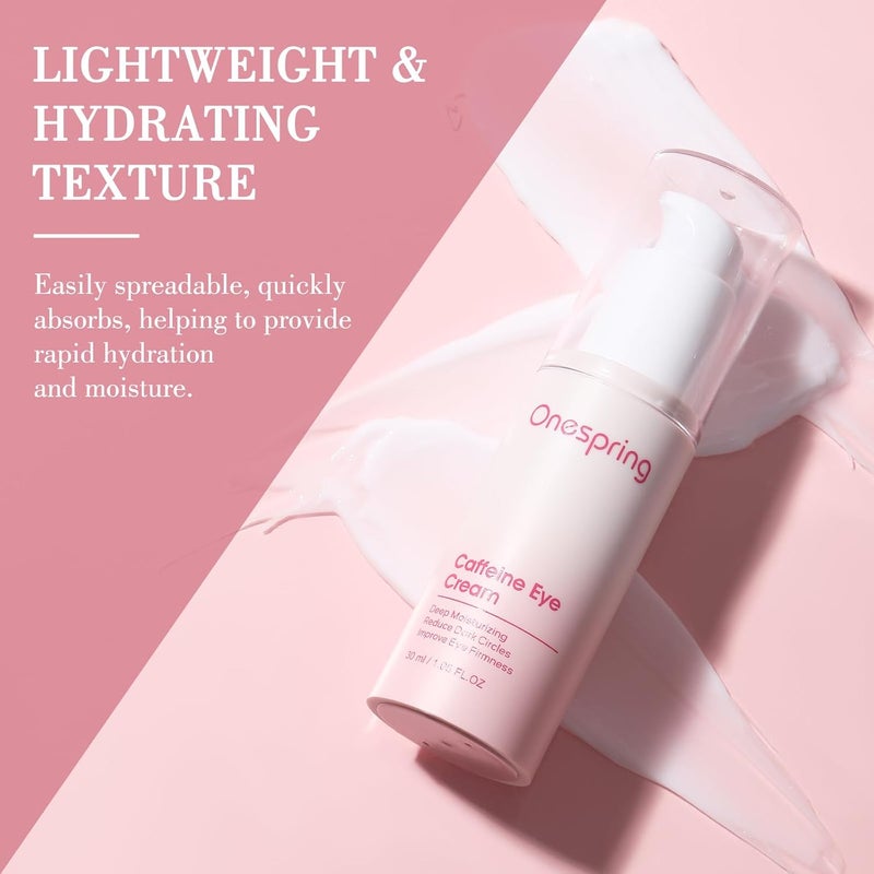 OneSpring Eye Cream Under Eye Cream with Caffeine Hyaluronic Acid Vitamin E for Puffiness Wrinkles Fine Lines Daily Cream for Moisturizing and Hydrating Skin Care for Face 105 Fl Oz - Image 5