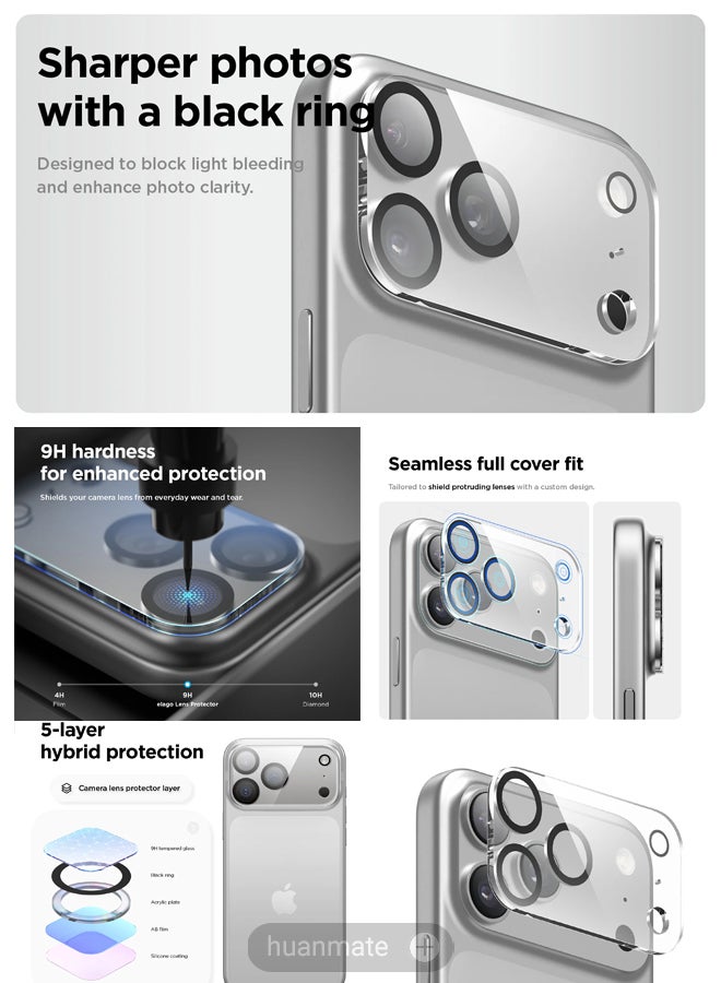 huanmate 2 in 1 Apple iPhone 17 Pro Max Protection Pack - Anti-Peeping Privacy Glass Screen Protector & Camera Lens Protector, Premium Edge-to-Edge, High Transparency, Anti-Explosion, Easy Installation - Image 5