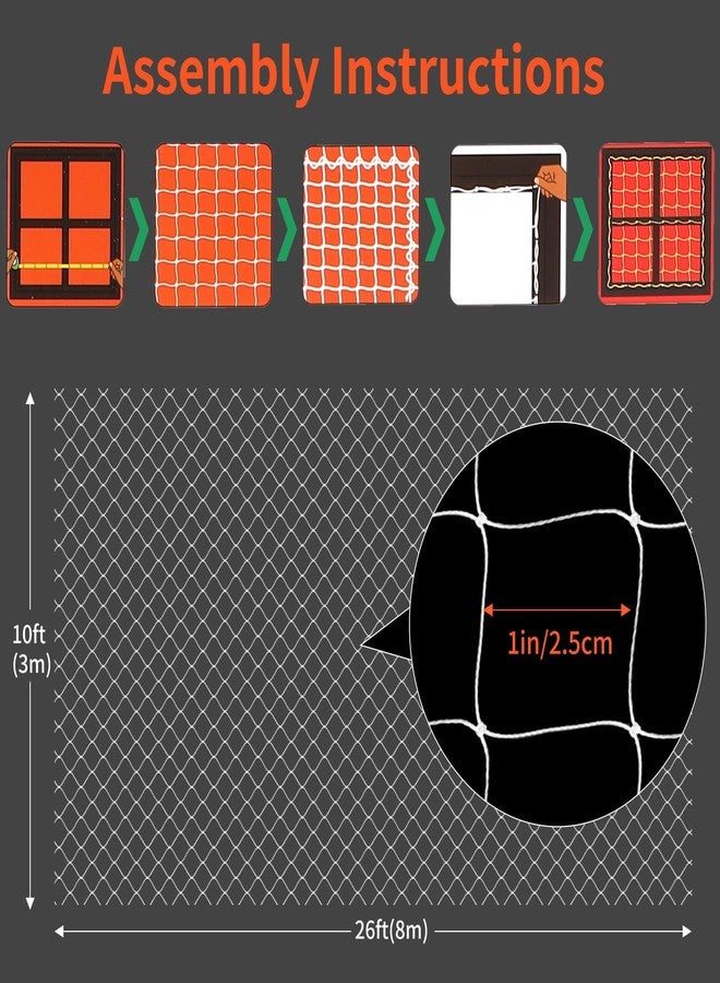 AnExer Cat Balcony Rail Net, 10 x 26 ft Cat Anti-Fall Netting Pet Balcony Mesh Fence Net Dog Fence Nets Black Nylon Pets Anti-Fall Mesh Fence - Image 4