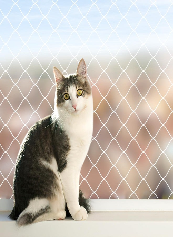 AnExer Cat Balcony Rail Net, 10 x 26 ft Cat Anti-Fall Netting Pet Balcony Mesh Fence Net Dog Fence Nets Black Nylon Pets Anti-Fall Mesh Fence - Image 1