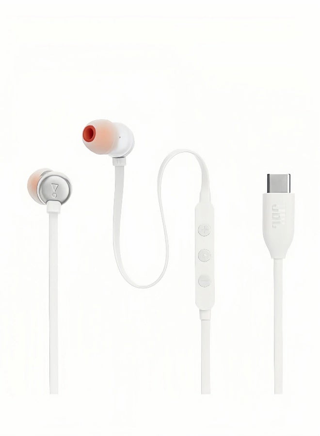 JBL Tune 310C USB-C Wired Hi-Res In-Ear Headphones - White - Image 5