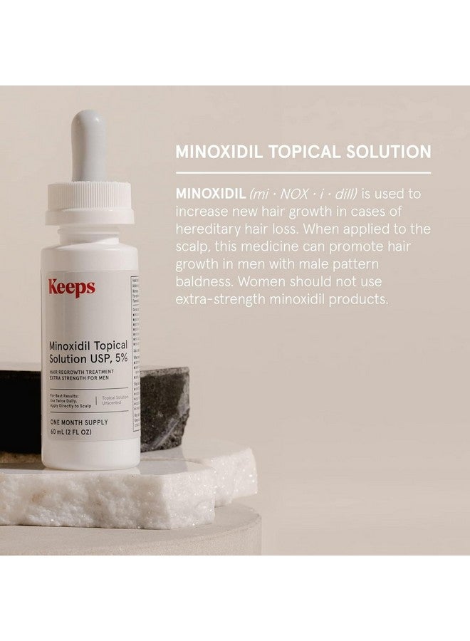 Keeps Keeps Extra Strength Minoxidil for Men Topical Hair Growth Serum, 5% Solution Hair Loss Treatment - 3 Month Supply (3 x 2oz Bottles with Dropper) - Slows Hair Loss & Promotes Thicker Hair Regrowth  - Image 2