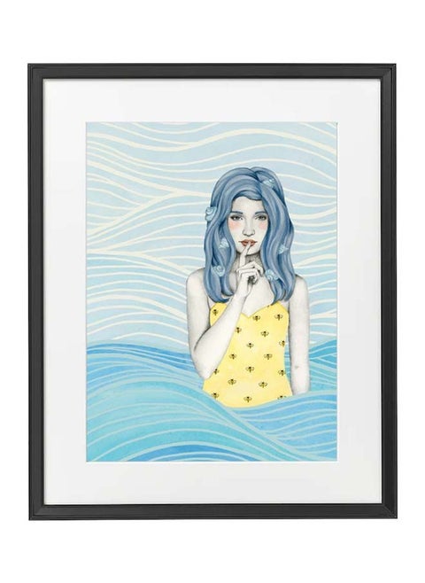 Abstract Female Portrait Illustrations Poster With Frame 50x40 cm