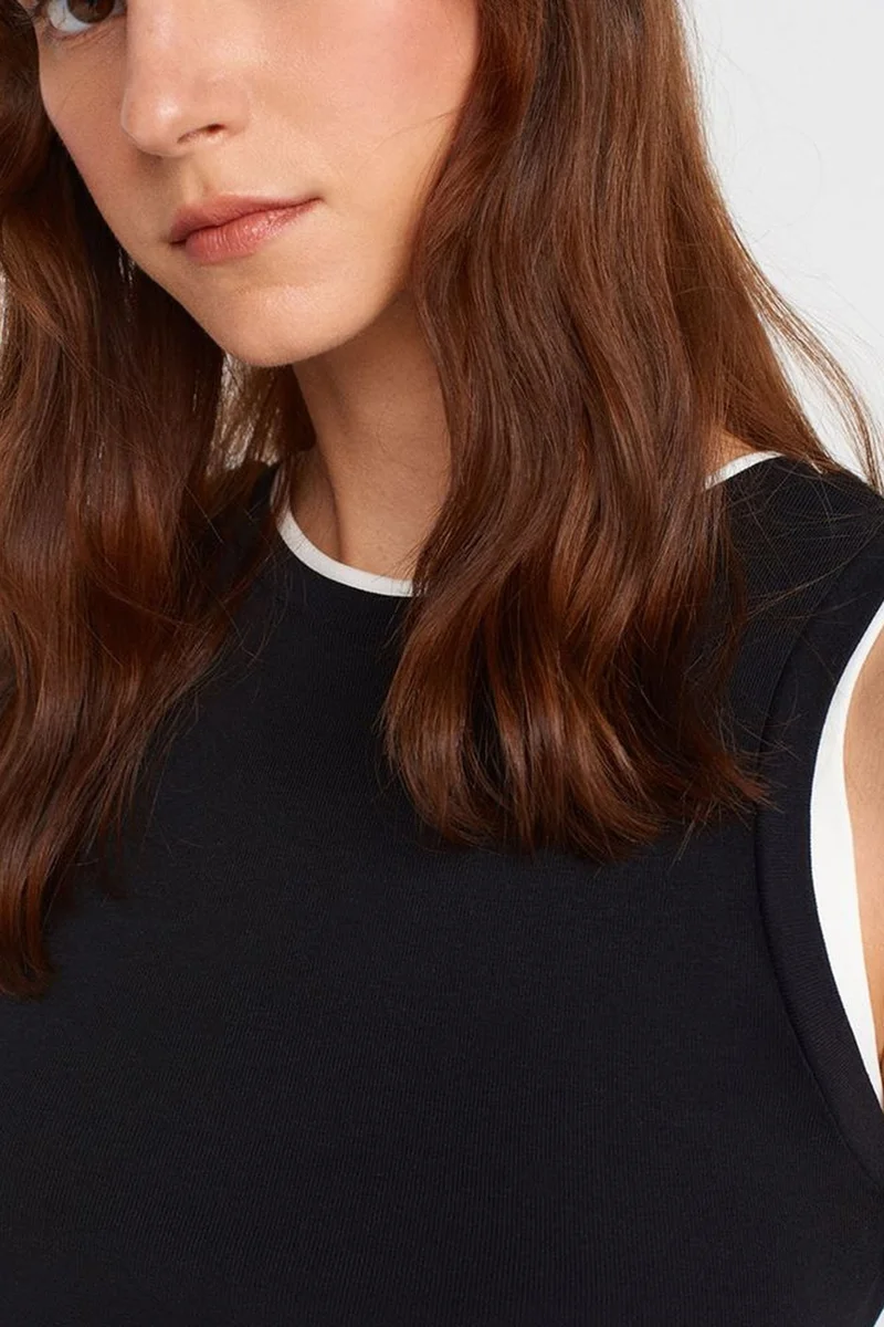Dilvin Multicolor DILVIN Sleeveless Ribbed Cotton Blouse for Women | Best Price UAE