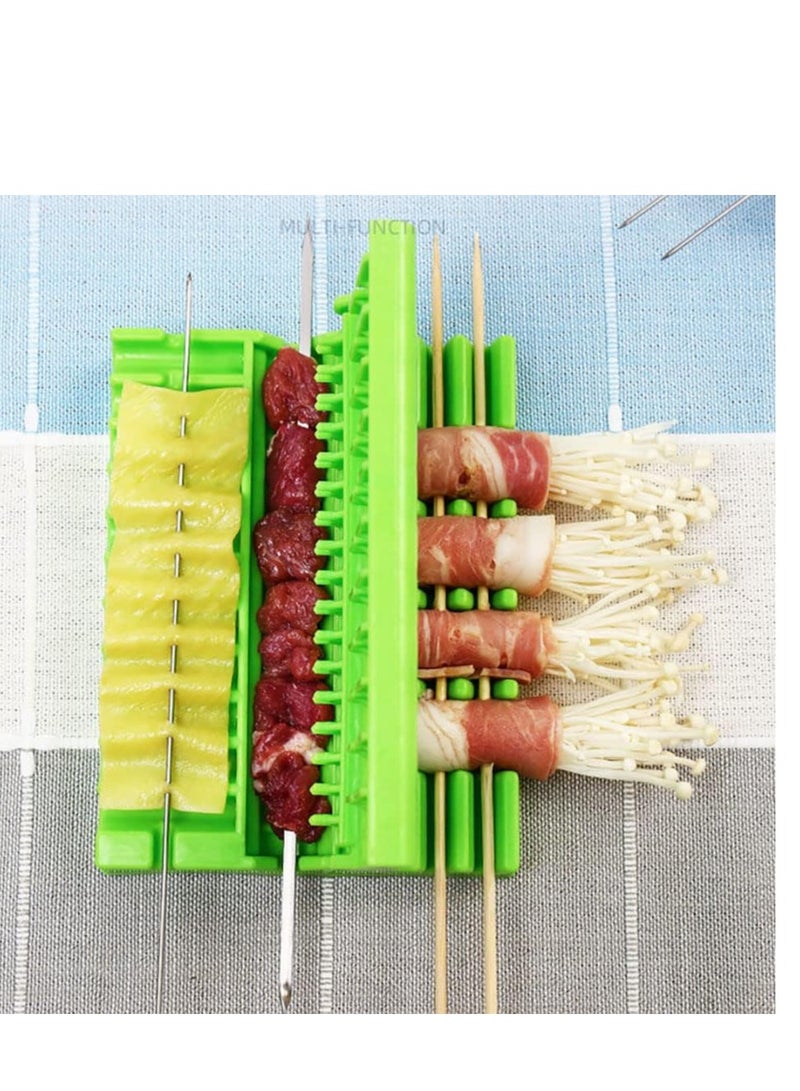 Zikra آلة أسياخ اللحم متعددة الوظائف 4 قطع سريعة محمولة صندوق أسياخ اللحم أدوات أسياخ سهلة صانع الكباب الإبداعي جهاز الشواء الخارجي ملحقات المطبخ - Image 2