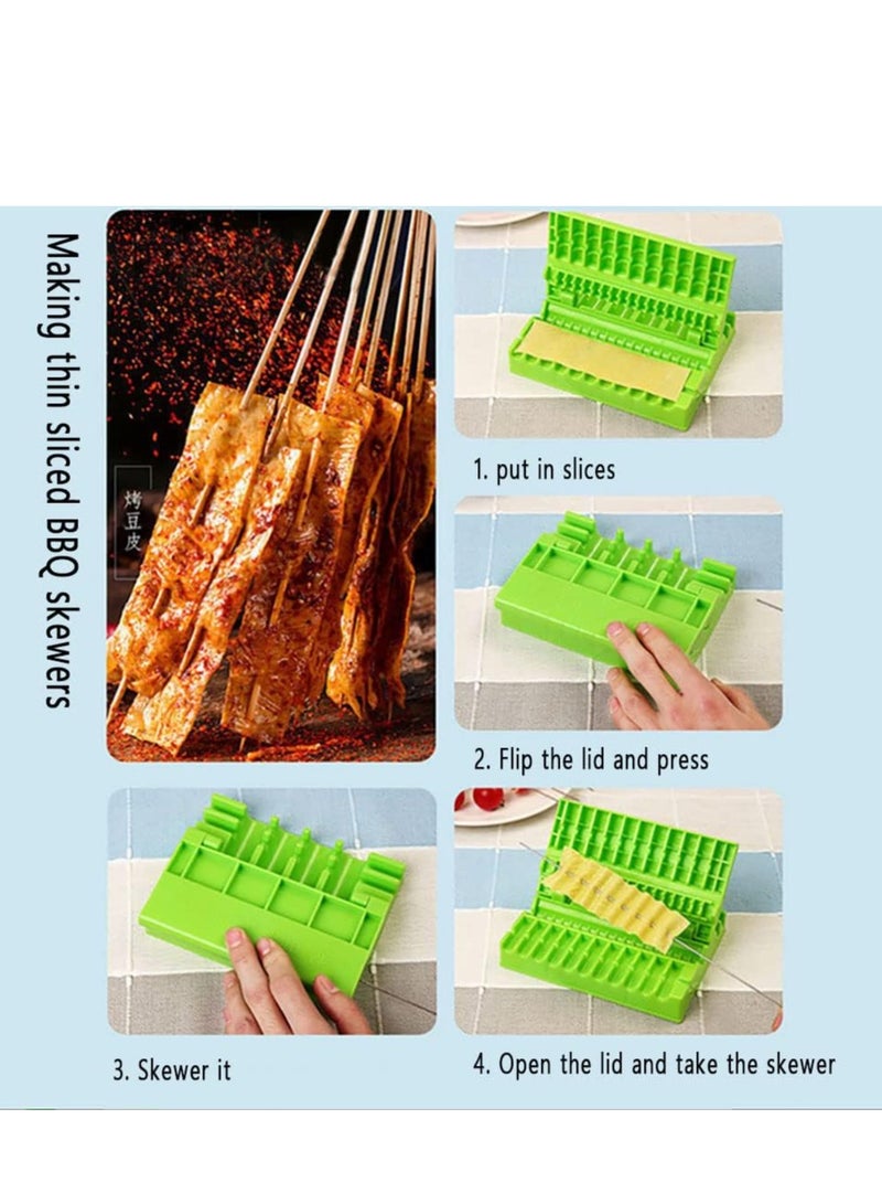 Zikra آلة أسياخ اللحم متعددة الوظائف 4 قطع سريعة محمولة صندوق أسياخ اللحم أدوات أسياخ سهلة صانع الكباب الإبداعي جهاز الشواء الخارجي ملحقات المطبخ - Image 4