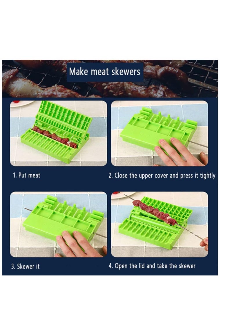 Zikra آلة أسياخ اللحم متعددة الوظائف 4 قطع سريعة محمولة صندوق أسياخ اللحم أدوات أسياخ سهلة صانع الكباب الإبداعي جهاز الشواء الخارجي ملحقات المطبخ - Image 3