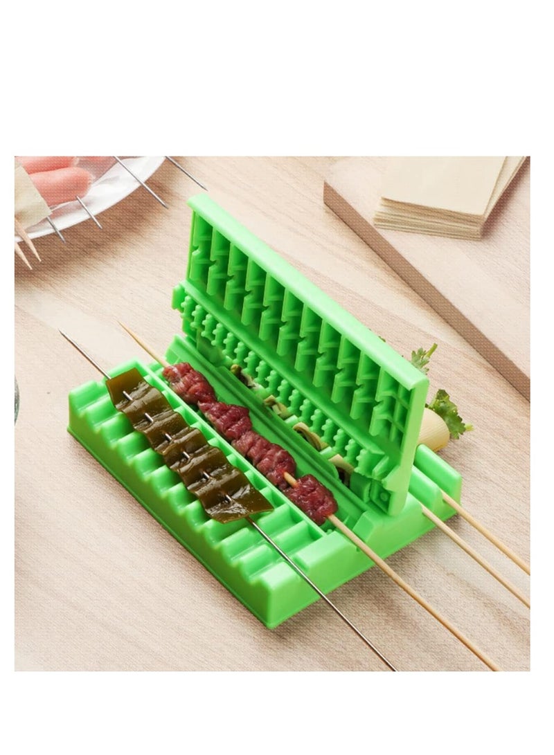 Zikra آلة أسياخ اللحم متعددة الوظائف 4 قطع سريعة محمولة صندوق أسياخ اللحم أدوات أسياخ سهلة صانع الكباب الإبداعي جهاز الشواء الخارجي ملحقات المطبخ - Image 1