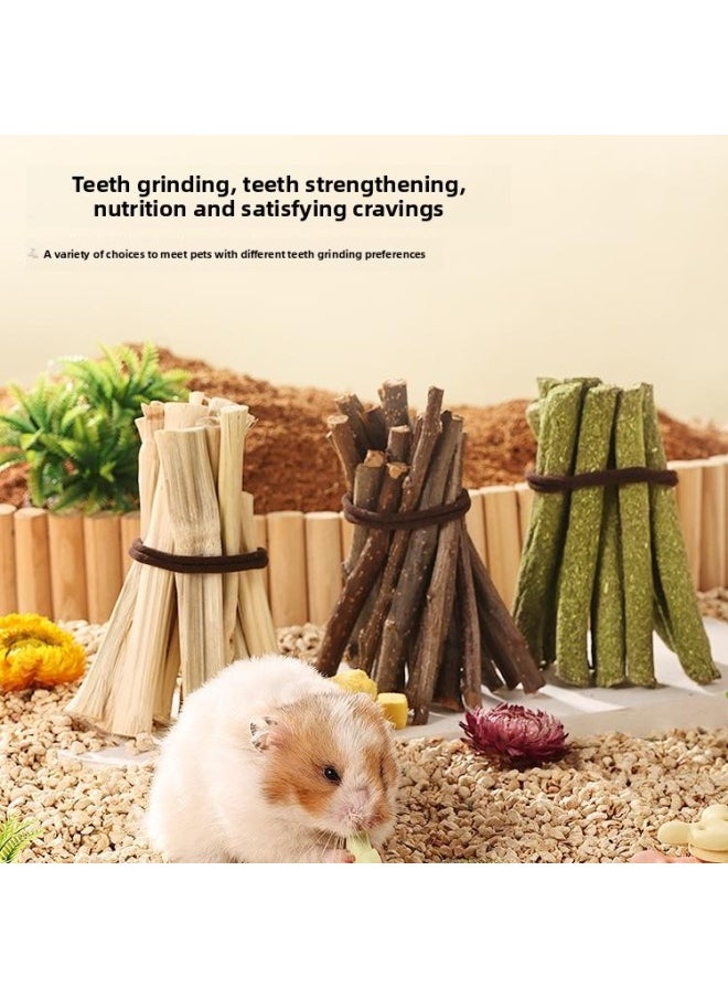 Buka Star Small Hamster Molar Supplies Biscuits For Apple Branches Stick Sweet Bamboo Nutrition Rabbit Totoro Golden Bear Snacks-Color:Natural Sweet Bamboo 100g  - Image 4