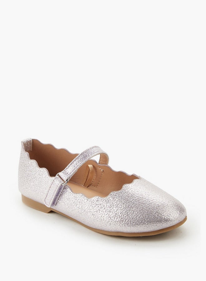 JUNIORS Girls Scalloped Ballerina Shoes - Image 1