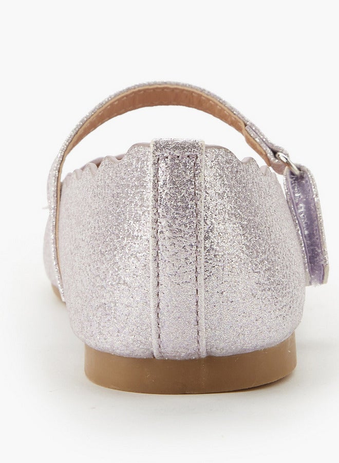 JUNIORS Girls Scalloped Ballerina Shoes - Image 5