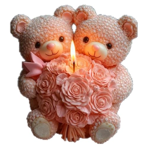 EVERELAM Large Flower Bear Cylinder Molds Silicone Wave Spiral Candle Mold - Silicone Resin Casting Molds for Candle & Resin & Soap Craft Supplies - Image 5