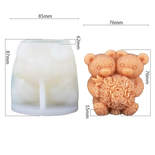 EVERELAM Large Flower Bear Cylinder Molds Silicone Wave Spiral Candle Mold - Silicone Resin Casting Molds for Candle & Resin & Soap Craft Supplies - Image 4