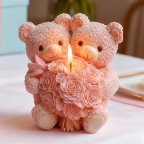 EVERELAM Large Flower Bear Cylinder Molds Silicone Wave Spiral Candle Mold - Silicone Resin Casting Molds for Candle & Resin & Soap Craft Supplies - Image 2