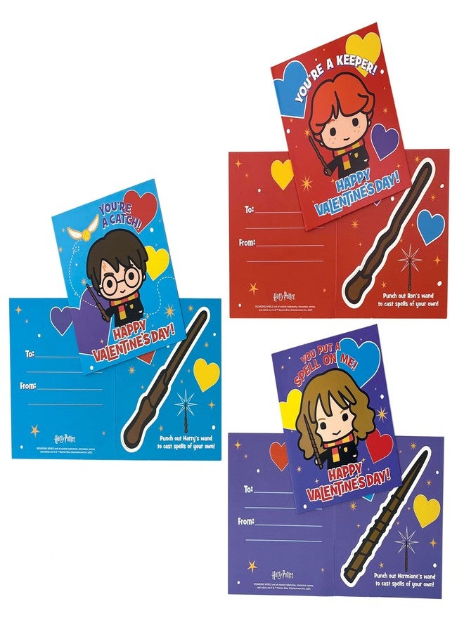 Harry Potter Wand Valentine's Day Card Set for Kids, 28 Card Pack & Envelopes - Great for School Classroom Exchange Parties - Boys & Girls ages 4+ - Officially Licensed - Image 3