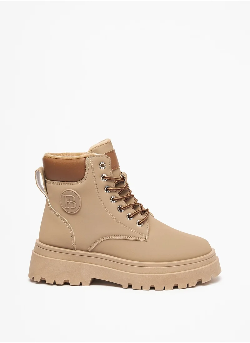فلورا بيلا Solid Lace-Up Ankle Boots