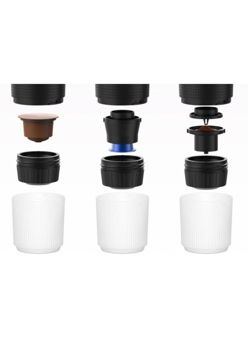 3-in-1 Portable Electric Espresso Machine – 20Bar Pump, Compatible with Capsules & Ground Coffee, Fast Heating with USB & Vehicle Charger for Travel - Image 2