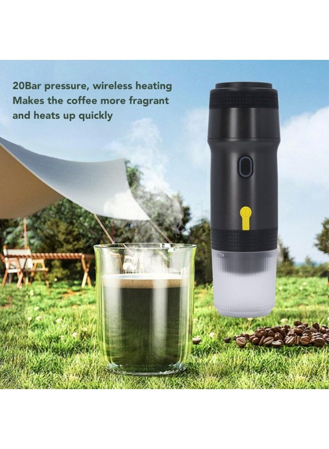 3-in-1 Portable Electric Espresso Machine – 20Bar Pump, Compatible with Capsules & Ground Coffee, Fast Heating with USB & Vehicle Charger for Travel - Image 3