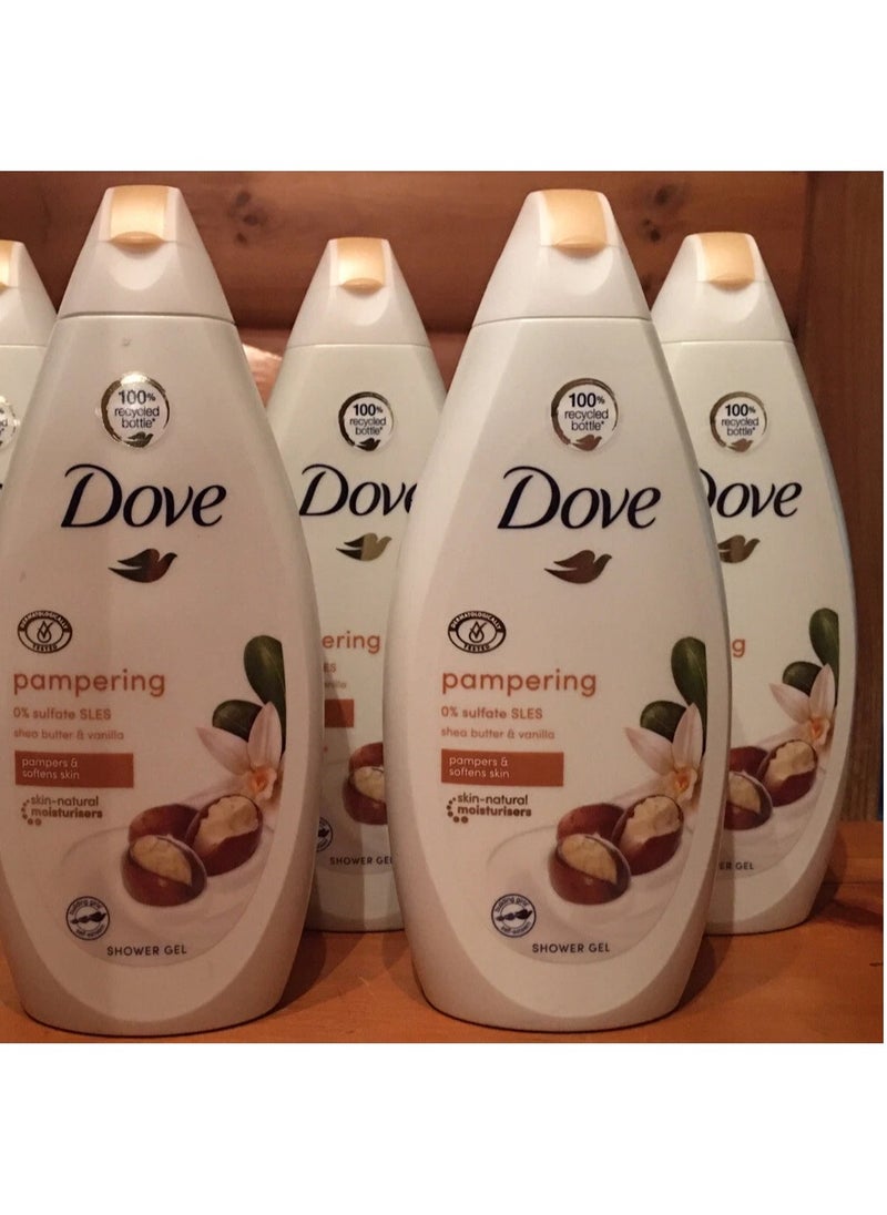 Dove Purely Pampering Body Wash, Shea Butter with Warm Vanilla, 500ml (Pack of 4)  - Image 1