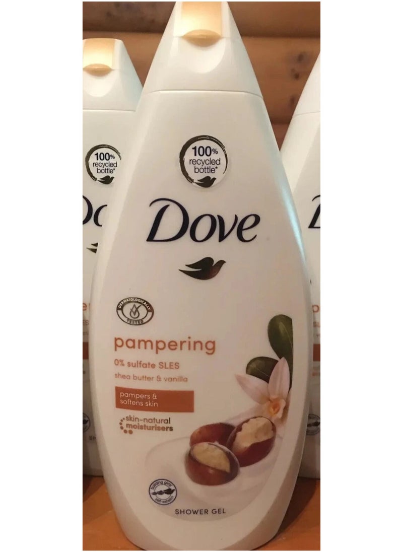 Dove Purely Pampering Body Wash, Shea Butter with Warm Vanilla, 500ml (Pack of 4)  - Image 3