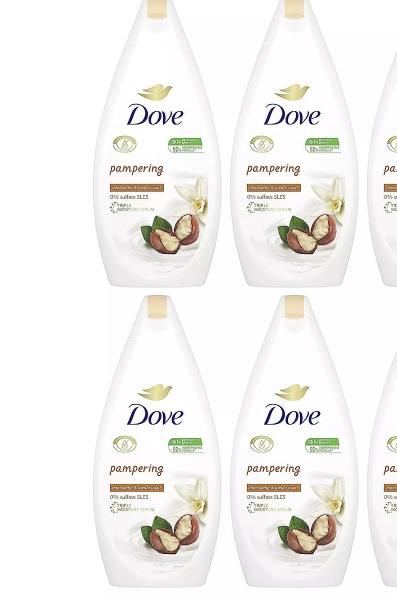 Dove Pampering Shea Butter And Vanilla Scent Body Wash 4 x 500ml - Image 2