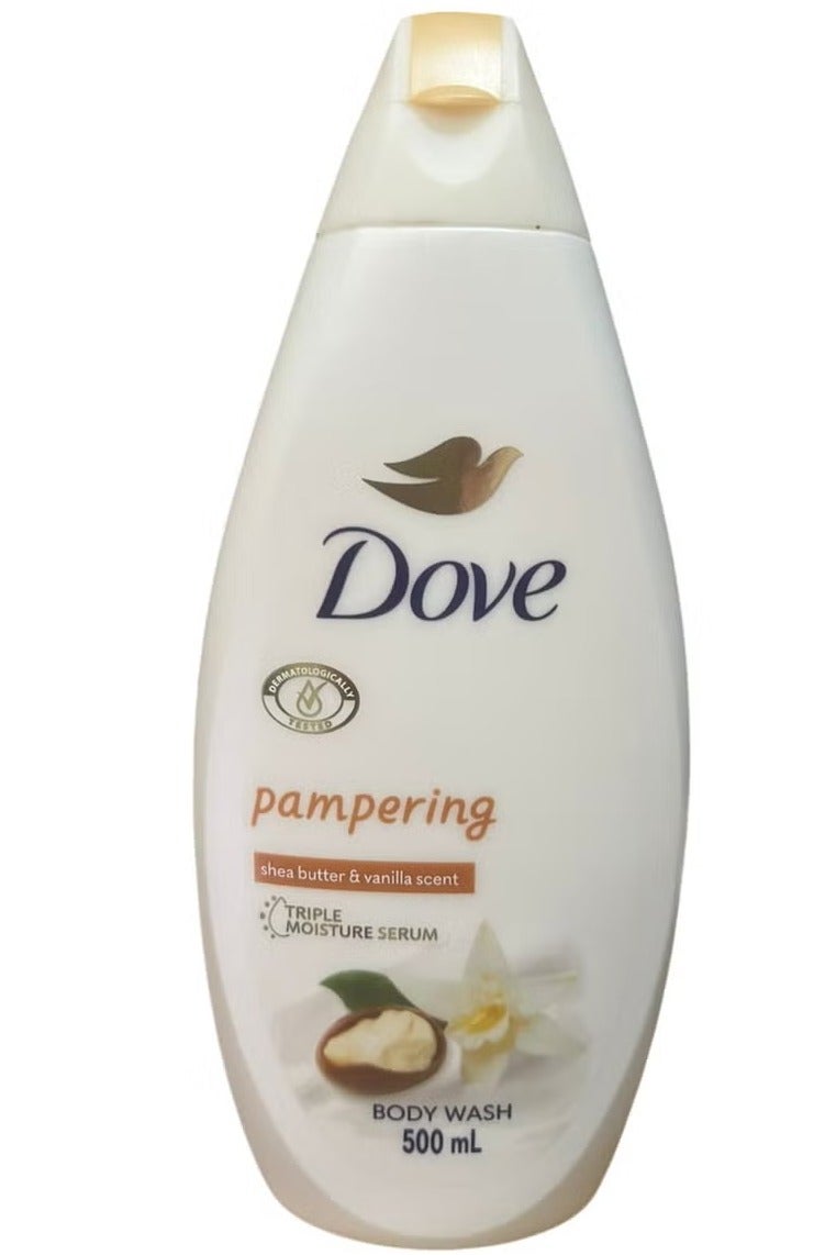 Dove Pampering Shea Butter And Vanilla Scent Body Wash 4 x 500ml - Image 3