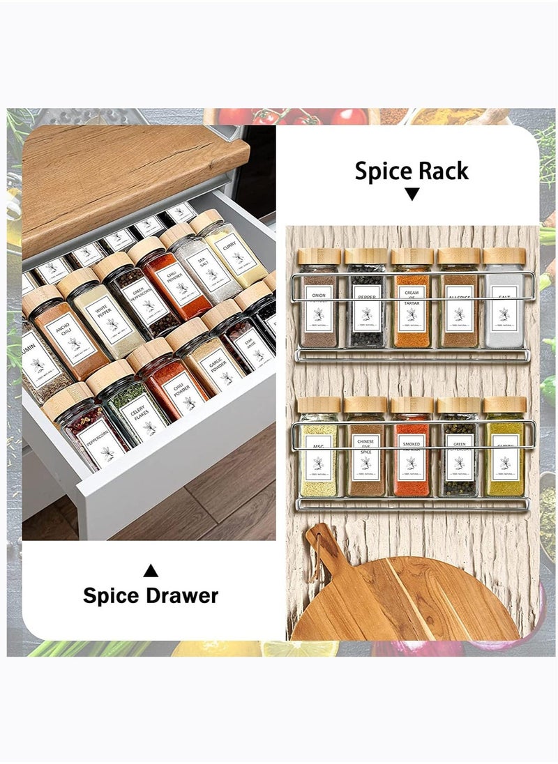 Arabest Spice Jars with Labels, 4 oz Glass Spice Jars with Lids, Spice Box set with Stickers, Collapsible Funnel, Pens (24 PCS Bamboo Lid) (24 PCS Bamboo Lid) - Image 5