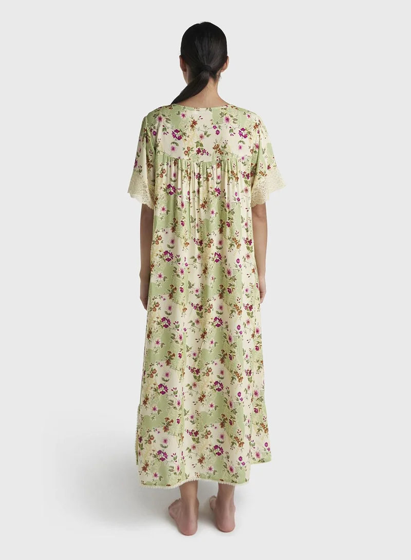 Kashkha  Multicolour Print Rayon Mini Nightwear Dress (CNH502) for Women | Best Price UAE